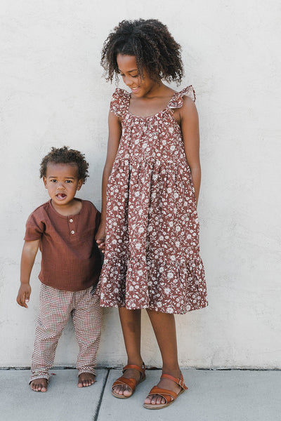 Kids model Rylee + Cru Abbie Girls Tiered Maxi Dress