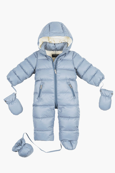 Eddie Pen Mellow Down Baby Suit - Dusty Blue