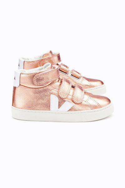 Veja Esplar High Top Kids Shoes- Nacre Pierre