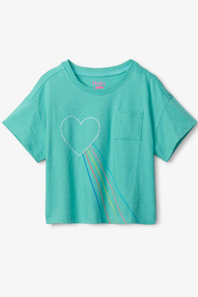 Girls Shirt Hatley Shooting Heart Boxy