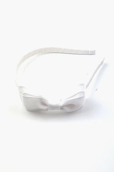 Classic Bow Girls Headband - White