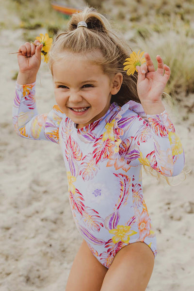 Girls Swim Snapper Rock Boho Tropical Frill Surf Suit