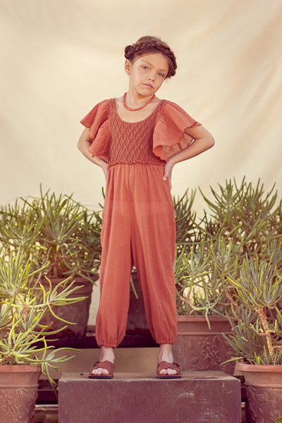 Girls Jumpsuit Coco au Lait Carnelian Butterfly