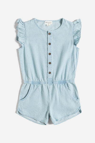 Miles Chambray Flutter Girls Romper