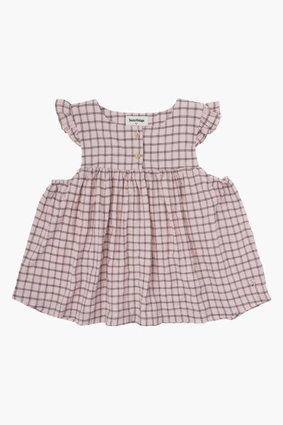 Girls Shirt Tocoto Vintage Check Ruffle Pink