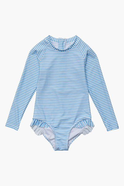 Kids Swimsuit Snapper Rock Cornflower Stripe Surf Suit