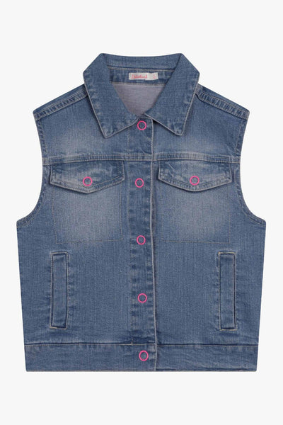 Girls Vest Billieblush Denim Heart Vest