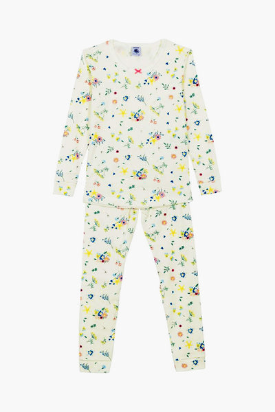 Petit Bateau Floral Girls Pajama Set