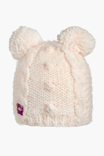 Turtle Fur Fluff Balls Pom Pom Hat - Petal