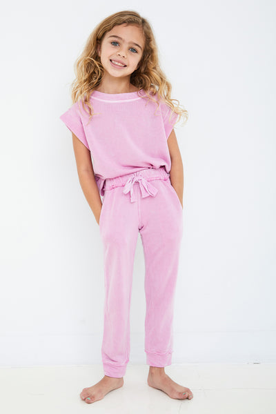 Bella Dahl Frayed Jogger Kids Pants - Taffy