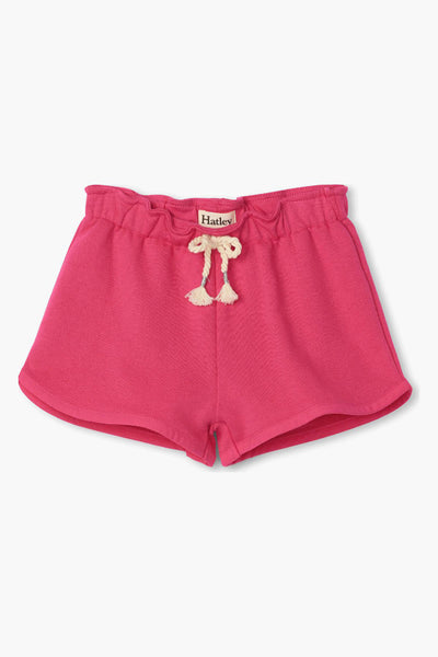 Hatley Fuchsia French Terry Paper Bag Girls Shorts