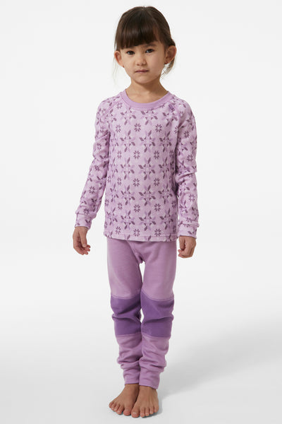 Girls Baselayer Helly Hansen Life Merino Set Wisteria Purple