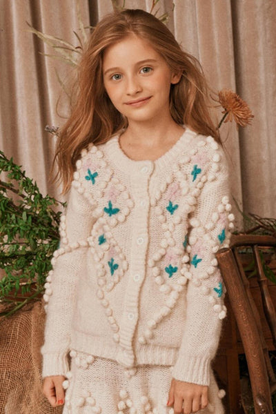 Nellystella Natasha Kids Cardigan Sweater - Salt