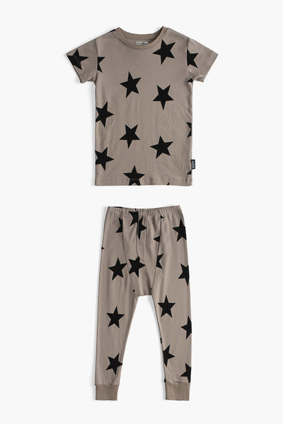 Boys Pajamas Nununu Star 2-Piece Kids Set Stone