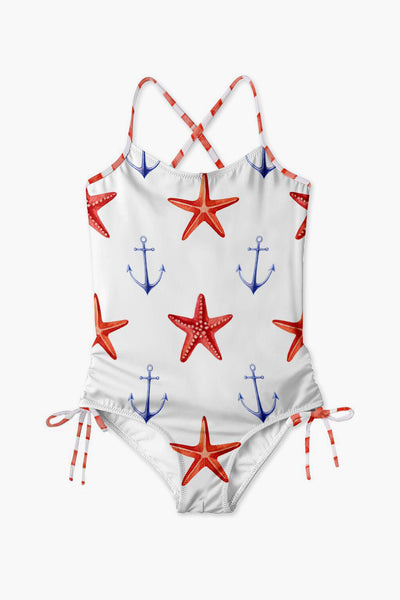 Girls Swimsuit Stella Cove Starfish And Anchor 