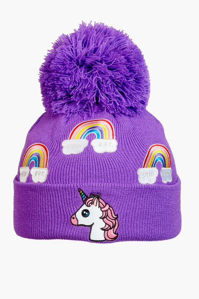 Turtle Fur Unicorn Kids Hat - Grape (3-6Y)