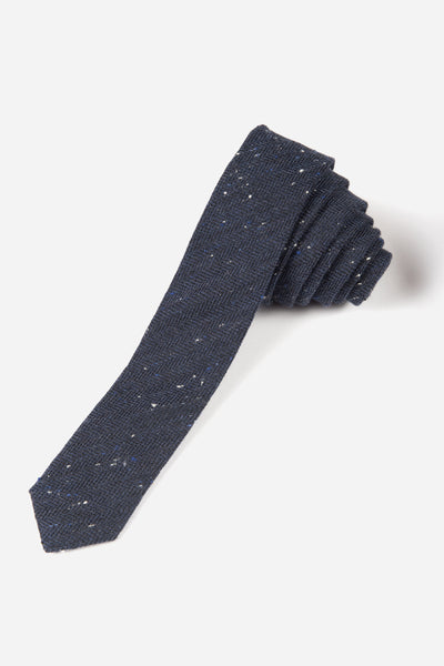 Appaman Tie - Navy Speckle Herringbone