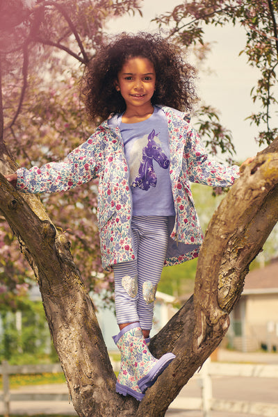 Hatley Wild Flowers Microfiber Kids Rain Jacket